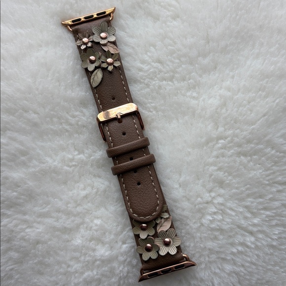 Accessories - NEW Floral Appliqué Brown/Tan Watch Strap - fits Apple Watch 38mm Series 1, 2, 3
